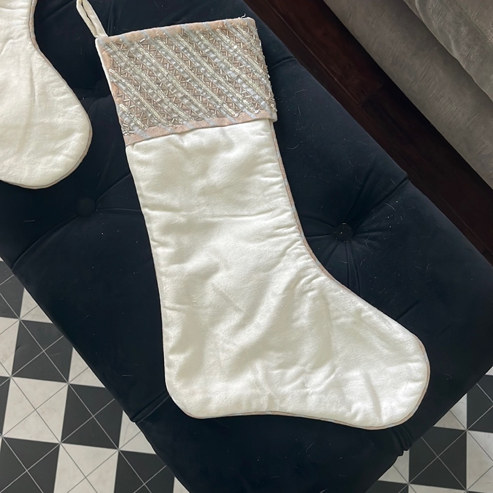 4 matching domain home stockings velvet beaded